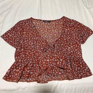 Shein Flowy Tie Top